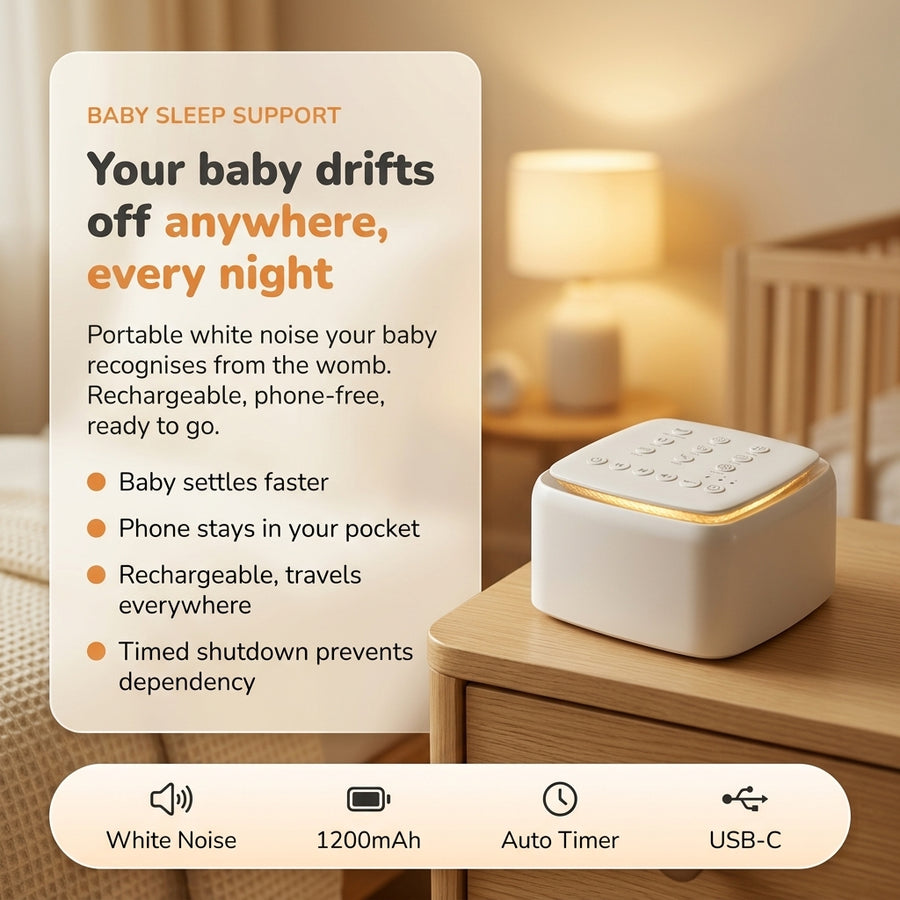 Hush Nest - Rechargeable White Noise, Timed Shutdown, Portable