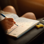 Child using Little Nest Tracing Cards inside — screen-free early writing practice